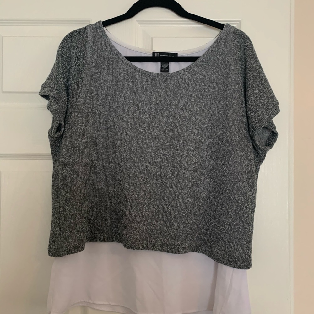 Grey and white layered shirt
